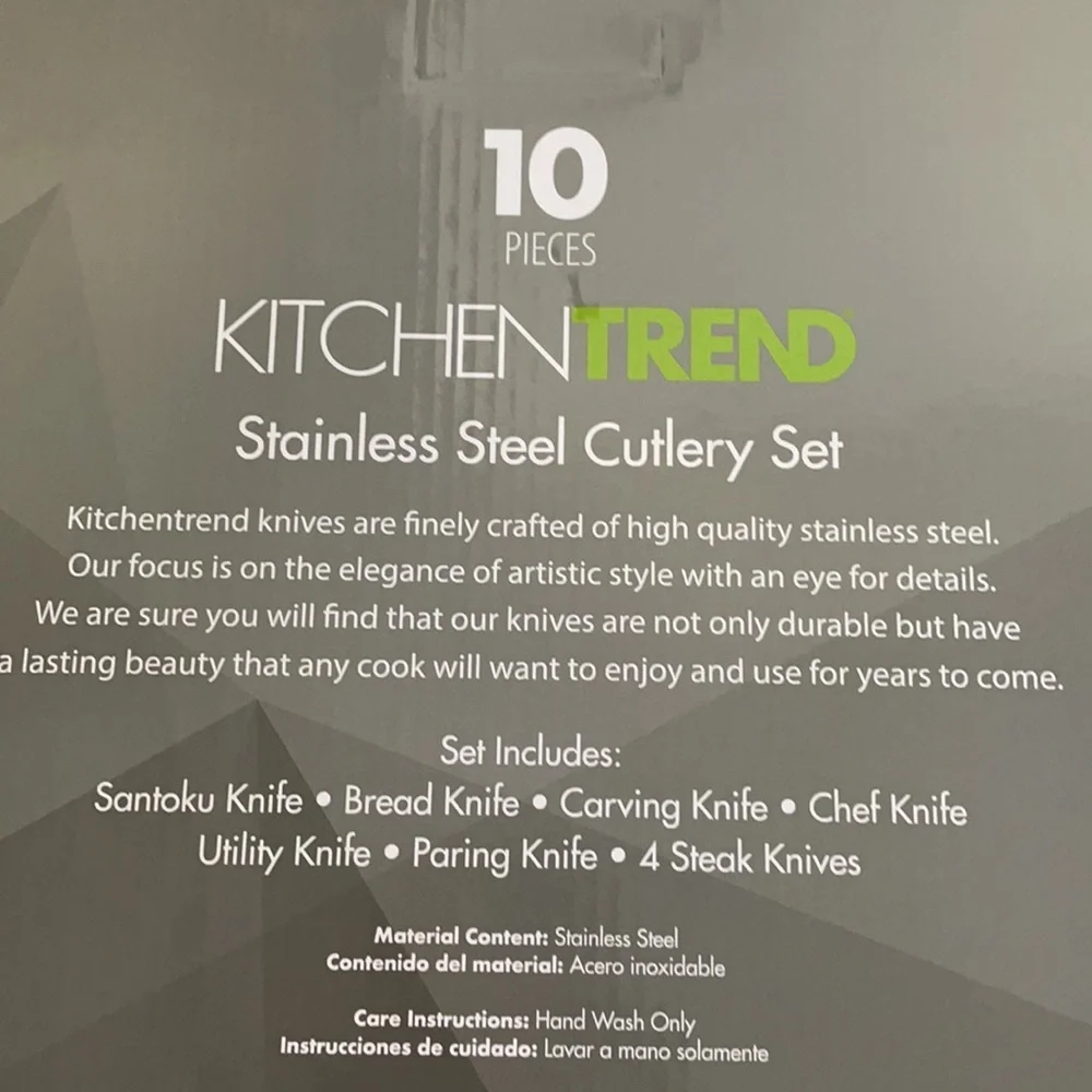 BN 10 pcs Kitchentrend stainless steel cutlery set with 7 different types